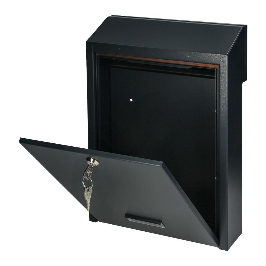 FIJI mailbox pass-through mailbox with cylinder lock, anthracite